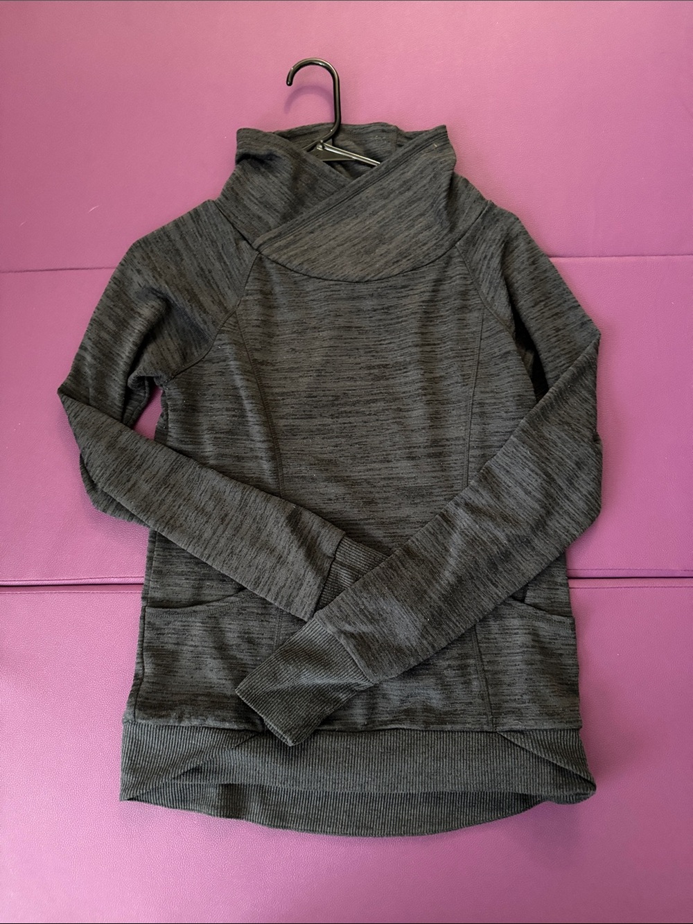 90 Degree By Reflex Charcoal Navy Cowl Neck Pullover